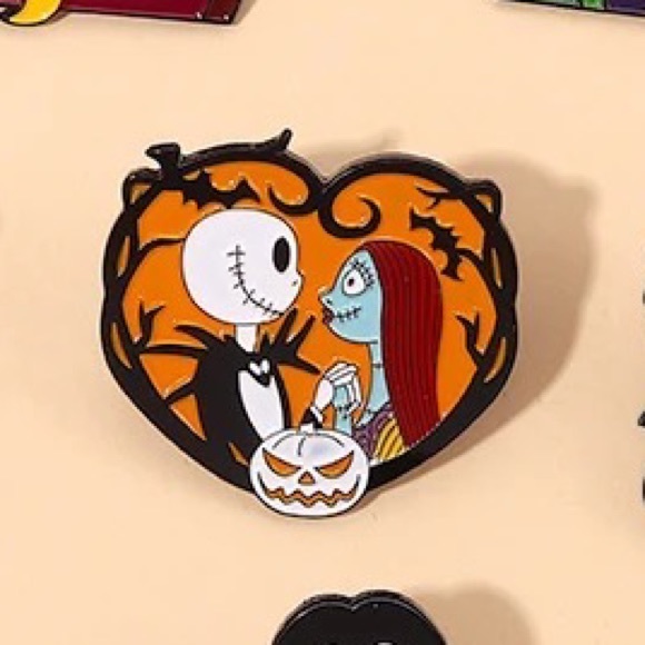 Set of 2 Disney Holidays Pins Halloween Nightmare Before Christmas Skeleton Pair - Picture 8 of 13